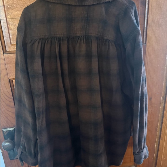 aerie Brown Plaid Button-Down Shirt - Picture 2 of 2